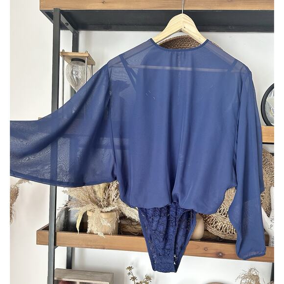 NWT We Are HAH Size Small Navy Long Sleeve Bodysuit - Picture 3 of 7